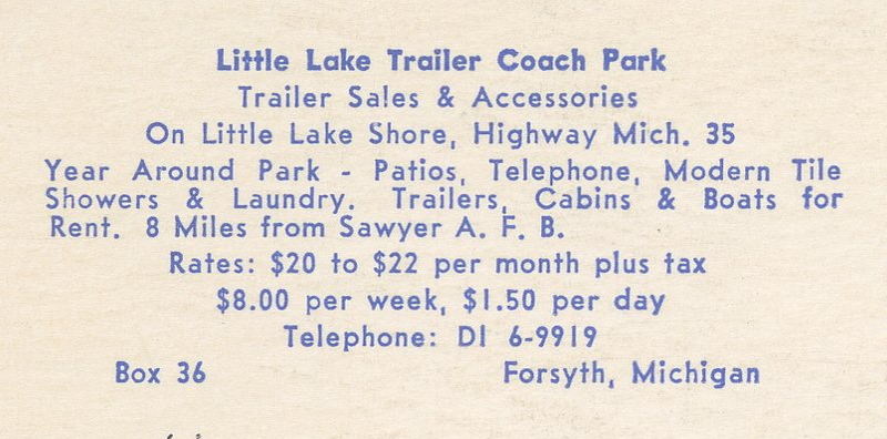 Little Lake Trailer Coach Park - Vintage Postcard (newer photo)